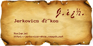 Jerkovics Ákos névjegykártya